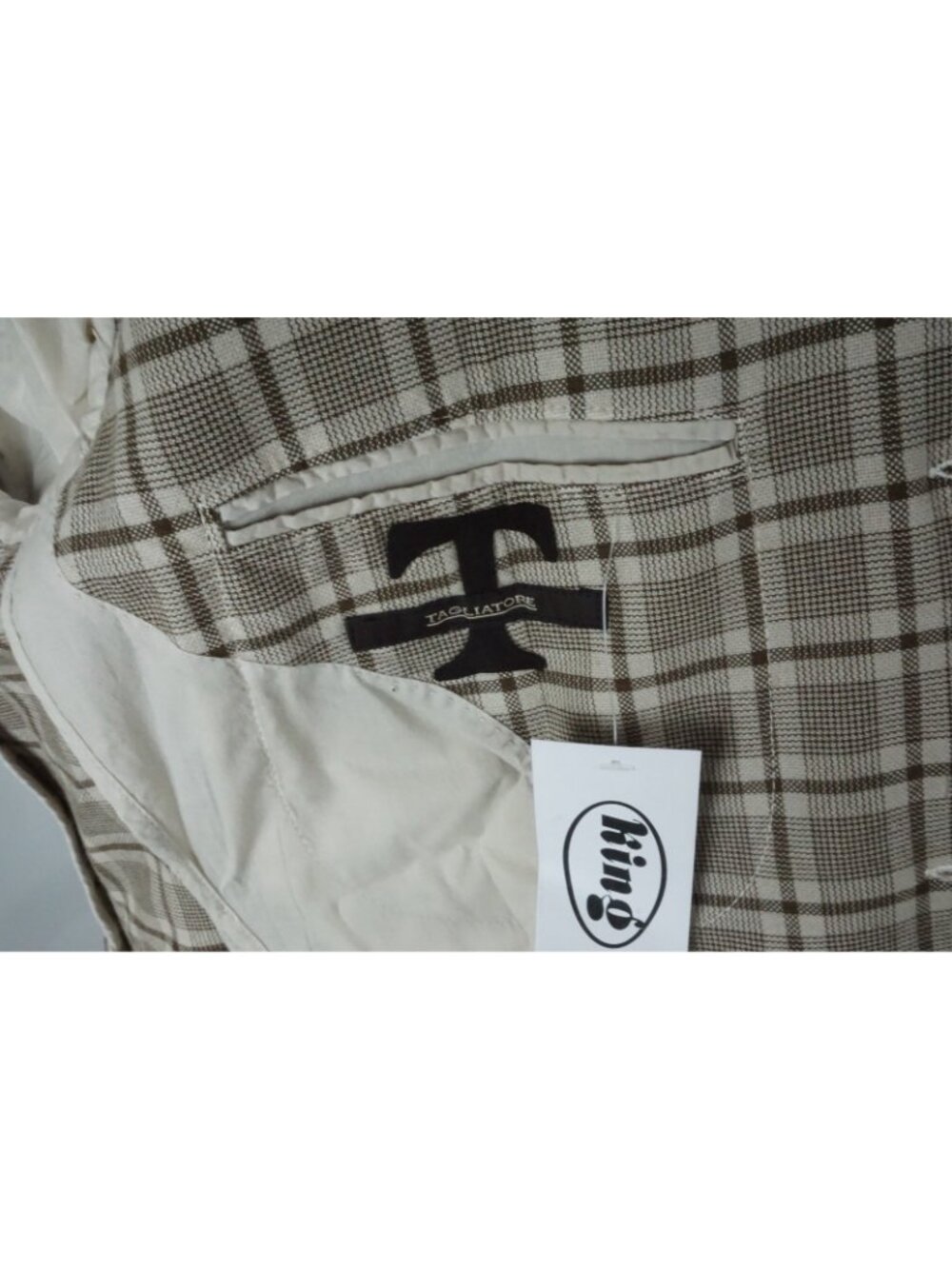 Tagliatore Brown Plaid 100% Cotton Sport Coat Jacket Sz 38R US Brand New - Picture 7 of 8